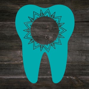 Arquivos SVG de recorte de monograma de dente, download digital para Cricut ou Silhouette (inclui .svg .png .jpg .pdf .dxf) assistente de higienista dental