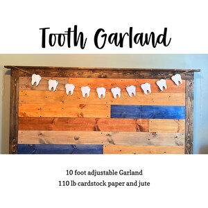 Tooth Garland Tooth Banner, Dental Grad Banner Dentist Banner Dental Hygienist Banner Dental Assistant Tooth Shaped Banner Gift Graduation