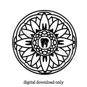 Arquivos Mandela Tooth Dental SVG, download digital para Cricut ou Silhouette (inclui .jpg .svg .png .pdf) higienista dental, assistente dentário
