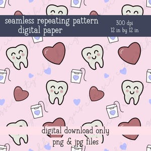 Arquivo PNG de Dia dos Namorados dentários download digital Padrão de repetição contínua papel digital higienista dental dentista assistente de dentista, jpg