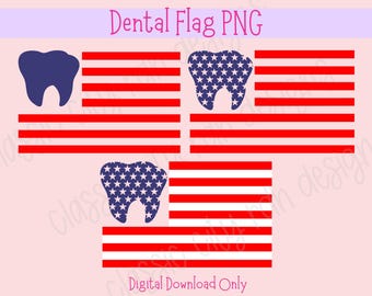 American Flag Tooth SVG: 4th of July Dentist Design (Digital Download