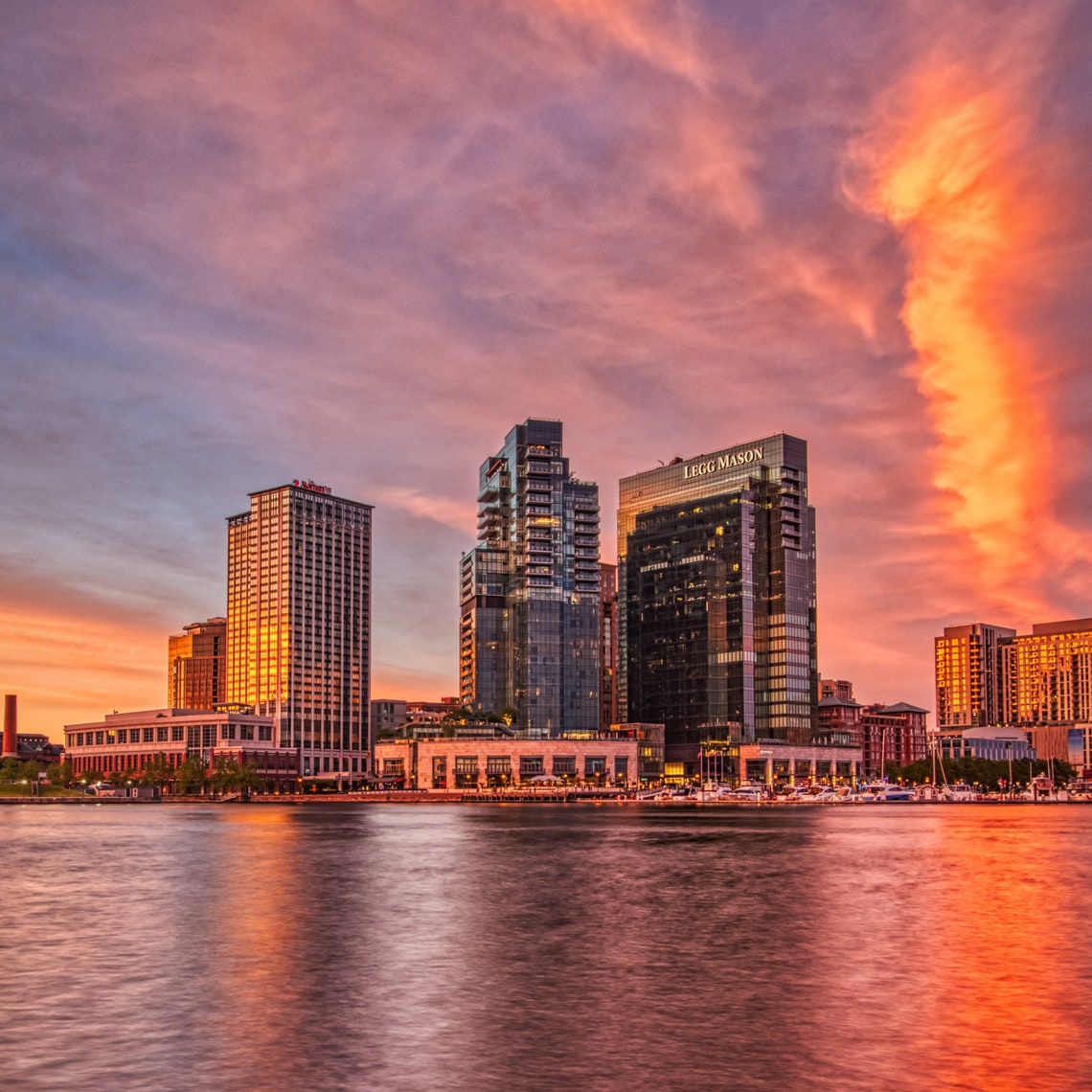 Harbor East Sunset Baltimore Maryland Photographer Print Etsy