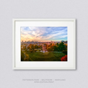 Patterson Park Pagoda Cityscape Wall Art Print