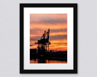 Fiery Baltimore Industrial Sunset Gallery Wall Photo Print