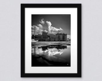 Domino Sugars Factory Black and White Baltimore Maryland Print