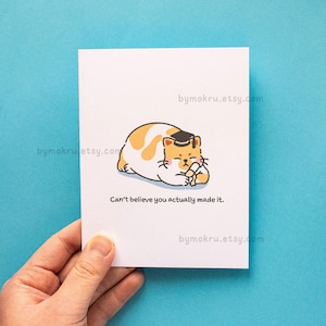 Carte de remise des diplômes amusante, chat de remise des diplômes, impossible d'y croire, promotion 2025, parfait pour les amoureux des chats