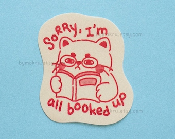 Reading Cat Sticker – Book Lover Waterproof Vinyl Decal | Bookish Gift, Kindle Kobo Laptop