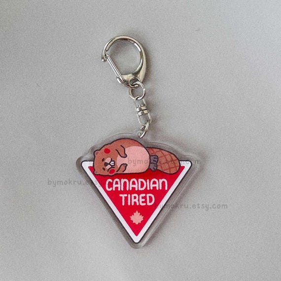 Canadian Tired Keychain: Funny Beaver Charm, Kawaii Backpack Accessory