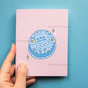 Carte de gâteau d'anniversaire drôle | Vous épaterez votre grand, voeux d'anniversaire grossiers, vieille carte d'anniversaire pleine d'esprit, esthétique kawaii