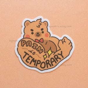 La douleur est temporaire | Sticker motivation gym, Sticker haltérophilie, Sticker fitness, Sticker crossfit, Sticker bouteille d'eau, Ours musclé