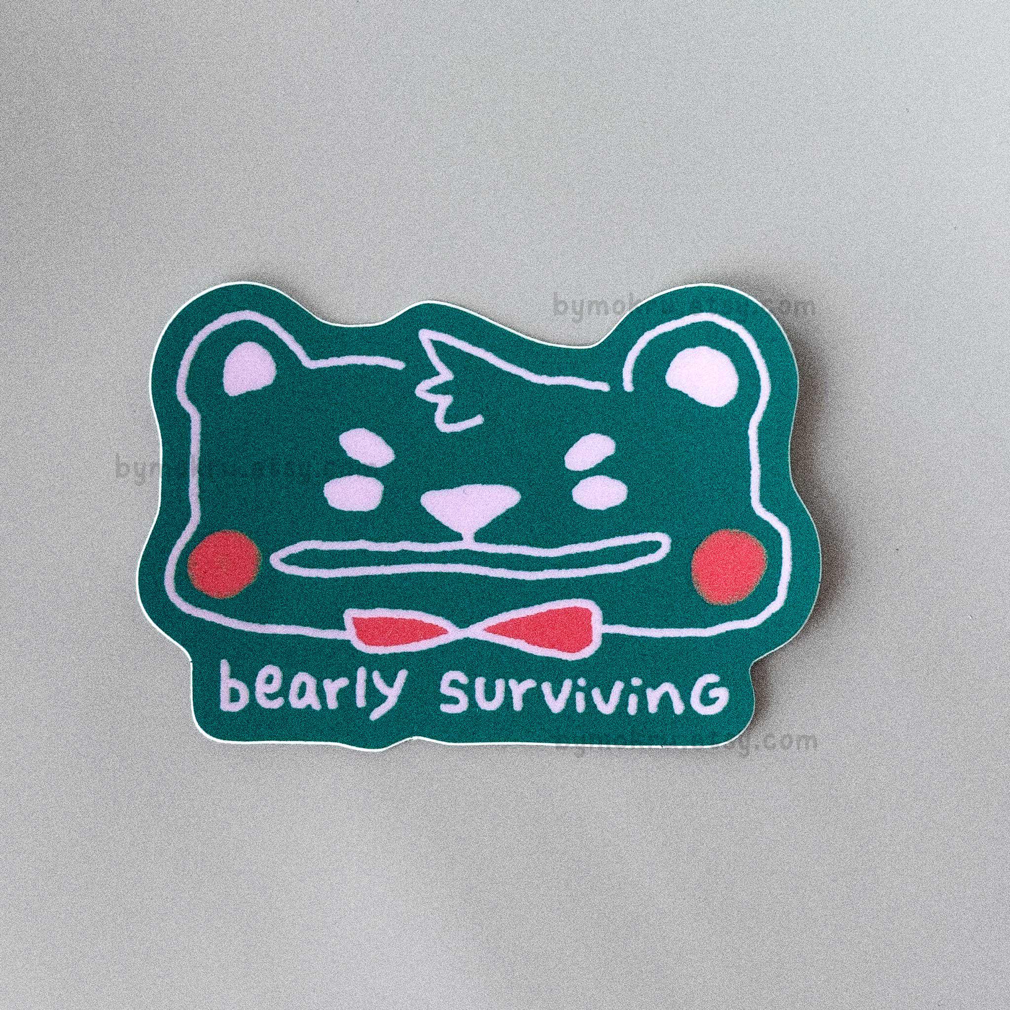 Bearly Functioning Bearly Surviving Sticker Pack – Funny Waterproof ...