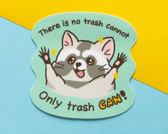 Trash Raccoon sticker | Trash can, Cute Animal Sticker, Laptop Decal, Funny Stickers, Vinyl Stickers, Journaling, Scrapbooking