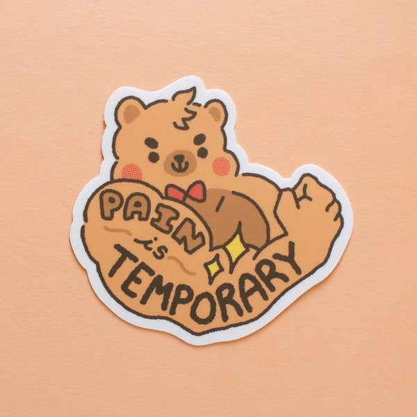 Pain is temporary | Gym motivation sticker, Weightlifting Sticker, Fitness Sticker, Crossfit Sticker, Waterbottle sticker, Muscle bear