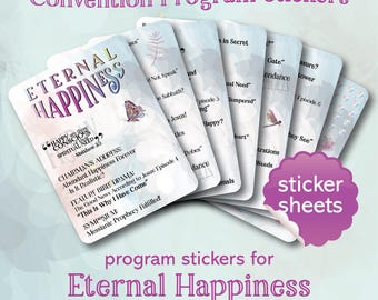 Pegatinas del programa de la Convención de los Testigos de Jehová 2026 / Convención de la Felicidad Eterna / Convención Regional / Convención Internacional
