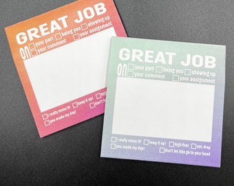 Gran trabajo, notas adhesivas JW