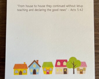 Notas adhesivas de casa en casa