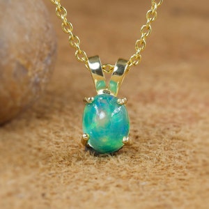 AAA Ethiopian opal pendant necklace, fire opal pendant necklace, 925 Sterling silver pendant necklace, Gold Jewelry, Natural fire opal