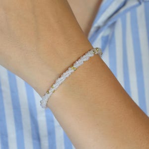 labradorite faceted micro beads twist bracelet, 18k Gold filled or 925 Sterling silver bracelet