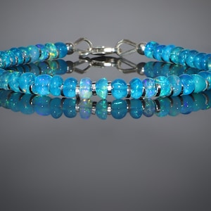 AAA Ethiopian opal bracelet for women, fire opal bracelet, bracelet for women, Natural opal jewelry, 925 Sterling silver bracelet