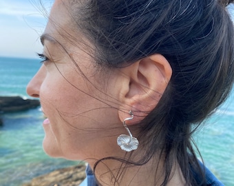 Pendientes de hongo de plata de ley: pendientes de esmalte, joyas de oro rosa