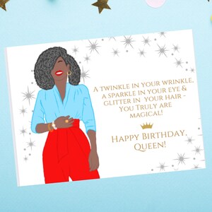 Happy Birthday African American Woman, Happy Birthday Queen, Anti-Ageism Birthday, African American Birthday, Black Girl Magic