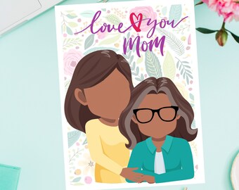 African American Mothers Day Card, Black mother's day, Mother Daughter, Card for Mom, Mothers day greeting, card from daughter, gift for mom