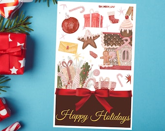 10 Karten - Weihnachtskartenpaket, frohe Weihnachten Grußkarte, Weihnachtsbriefpapier-Set, leere Weihnachtskarte, Weihnachtsgrußkarte, verpackt
