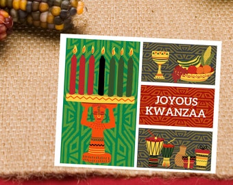 10 Cards - Kwanzaa Gift, Kwanzaa Card, Kwanzaa Celebration, Happy Kwanzaa, Kwanzaa Holiday, Kwanzaa Day 7, Kwanzaa Day 6, Greetings