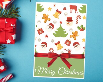 10 Karten - Weihnachtskartenpaket, frohe Weihnachten Grußkarte, Weihnachtsbriefpapier-Set, leere Weihnachtskarte, Weihnachtsgrußkarte, verpackt