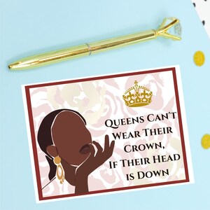 Cartões de incentivo, Black Queens, Keep Head Up, Cartões de amor-próprio, Cartões de empoderamento, It Gets Better