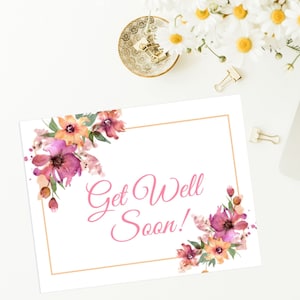 Fleurs printanières pour vous sentir mieux bientôt, Cartes de vœux, Cartes de rétablissement, Cartes de rétablissement