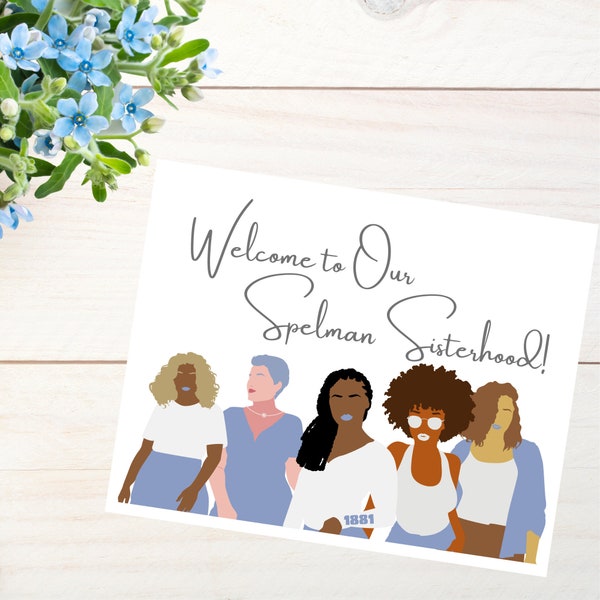 Welcome to the Spelman Sisterhood, Spelman College, Spelman alumna, black women, greeting cards, blank note cards, card set