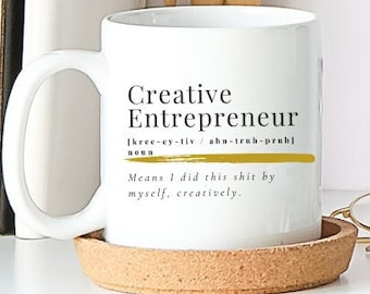 Creative boss, entrepreneur gift, Inspirational mug, Motivational Cup, gift for maker, creative gift, gift for artist, art gift idea