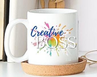 Creative Boss, entrepreneur gift, Inspirational mug, Motivational Cup, gift for maker, creative gift, gift for artist, mug, art gift idea