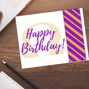 Birthday card for fraternity brother, Greek fraternity, Greek Paraphernalia, Custom Paraphernalia, 1911, purple and gold
