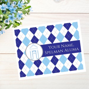 10 personalisierte Briefpapier Grußkarten, Spelman College, Spelman Alumna, 1881, Spelman Blau, Jaguare, Blankokarten