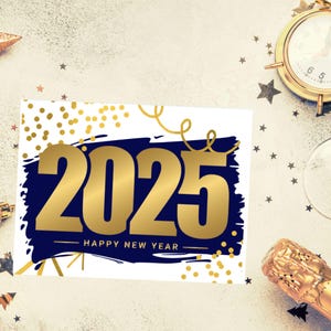 Lot de 10 cartes - carte de Nouvel An, carte de bonne année 2025, carte de bonne année, carte de voeux de nouvel an 2025, lot de cartes de nouvel an, voeux de nouvel an