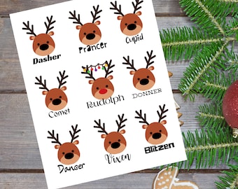 10 Cards - Unique Christmas Cards, Christmas Thank You Card, Boxed Christmas Cards, Box of Holiday Cards, Reindeer Christmas Cards, Reindeer