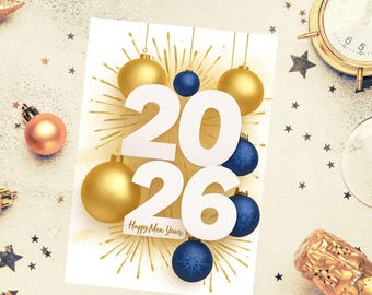 10 枚のカードセット - 新年カード、ハッピーニューイヤーカード