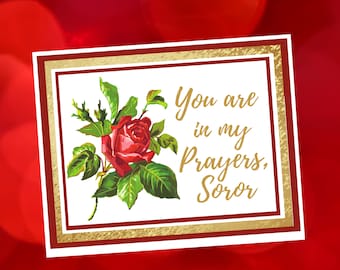 Sympathy card, Delta Sigma Theta inspired, In My Prayers Soror, sorority, greeting cards, blank note cards, card set