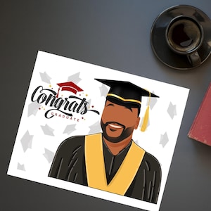 African American Graduation, Black Man Graduate, Graduation Gift, Graduation Card For Black Men, Graduation Card