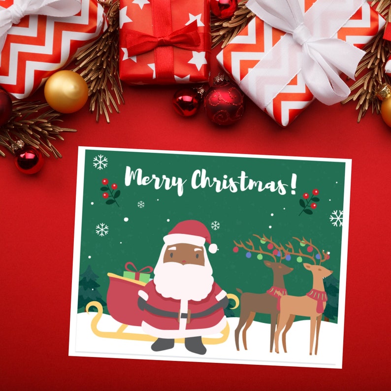 Black Santa Claus Christmas Cards 