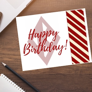 Feliz aniversário, cartão para irmão de fraternidade, fraternidade grega, feliz aniversário fraternidade, 1911, carmesim e creme, cartão de aniversário em branco