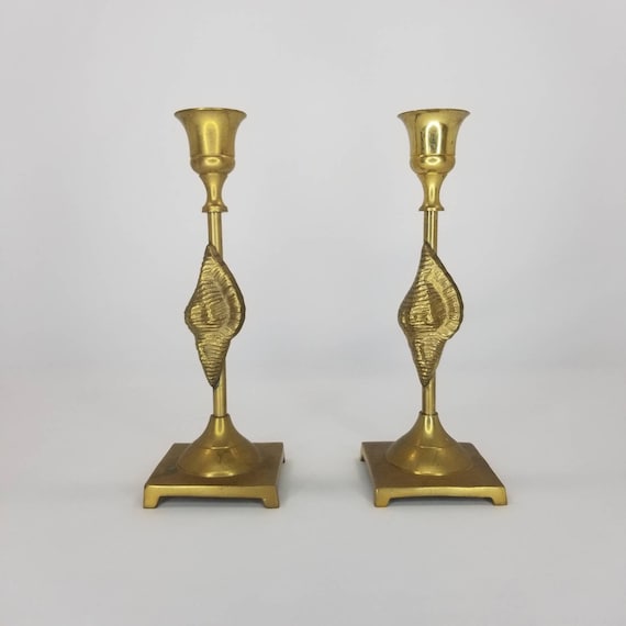 ornate candlestick holders. brass candlestick holders Vintage brass S.N.K candlestick holders
