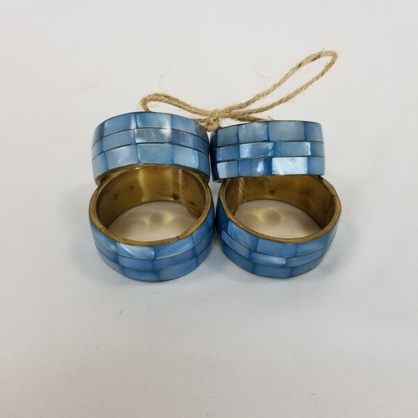 Blue Napkin Ring Etsy