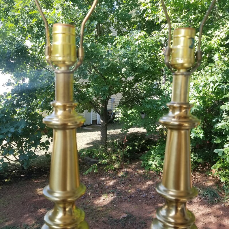 Vintage Pair of Brass Lamps Vintage Brass Lamps Brass Lamps Etsy