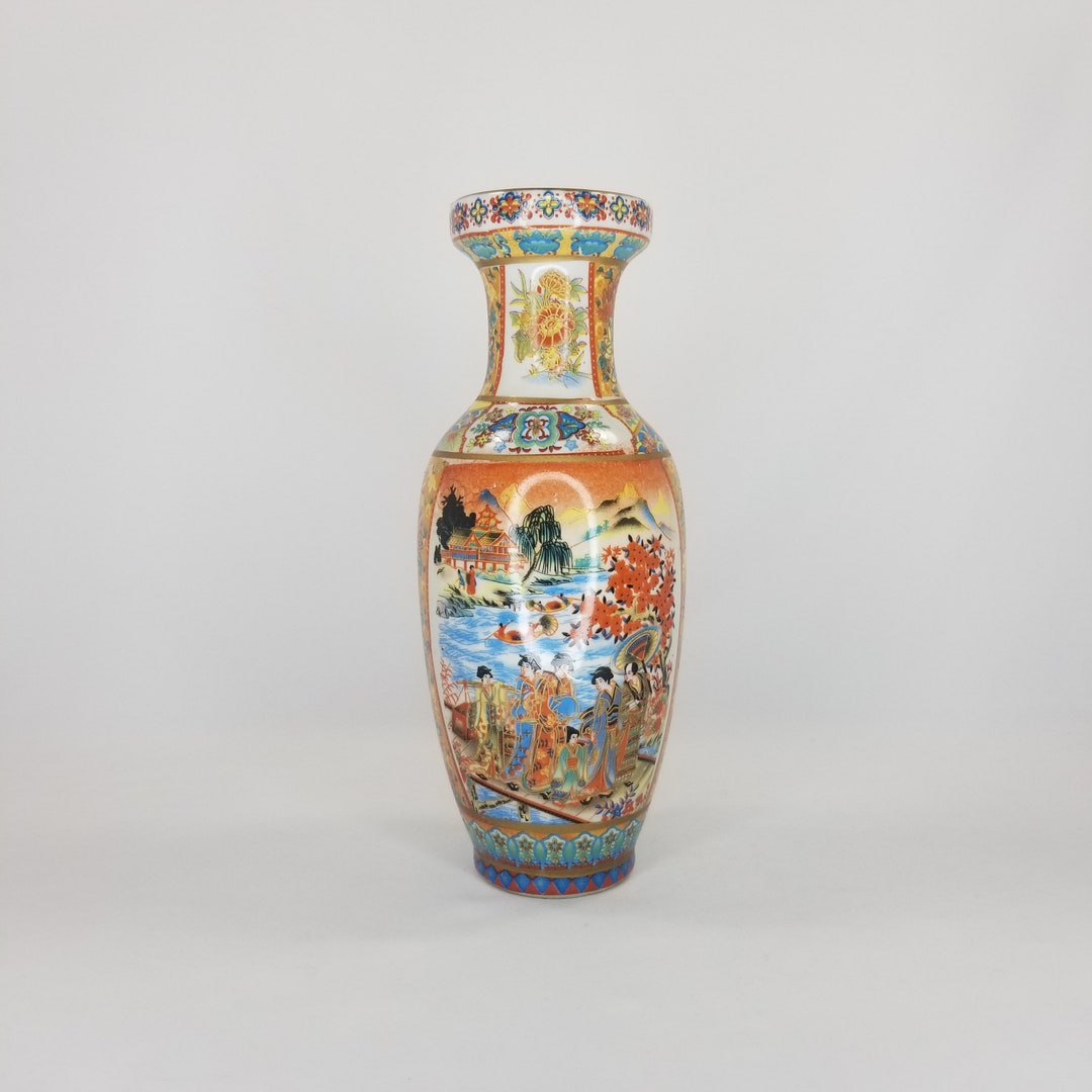 Vintage Royal Satsuma Style Baluster Vase, Royal Satsuma Style Baluster ...