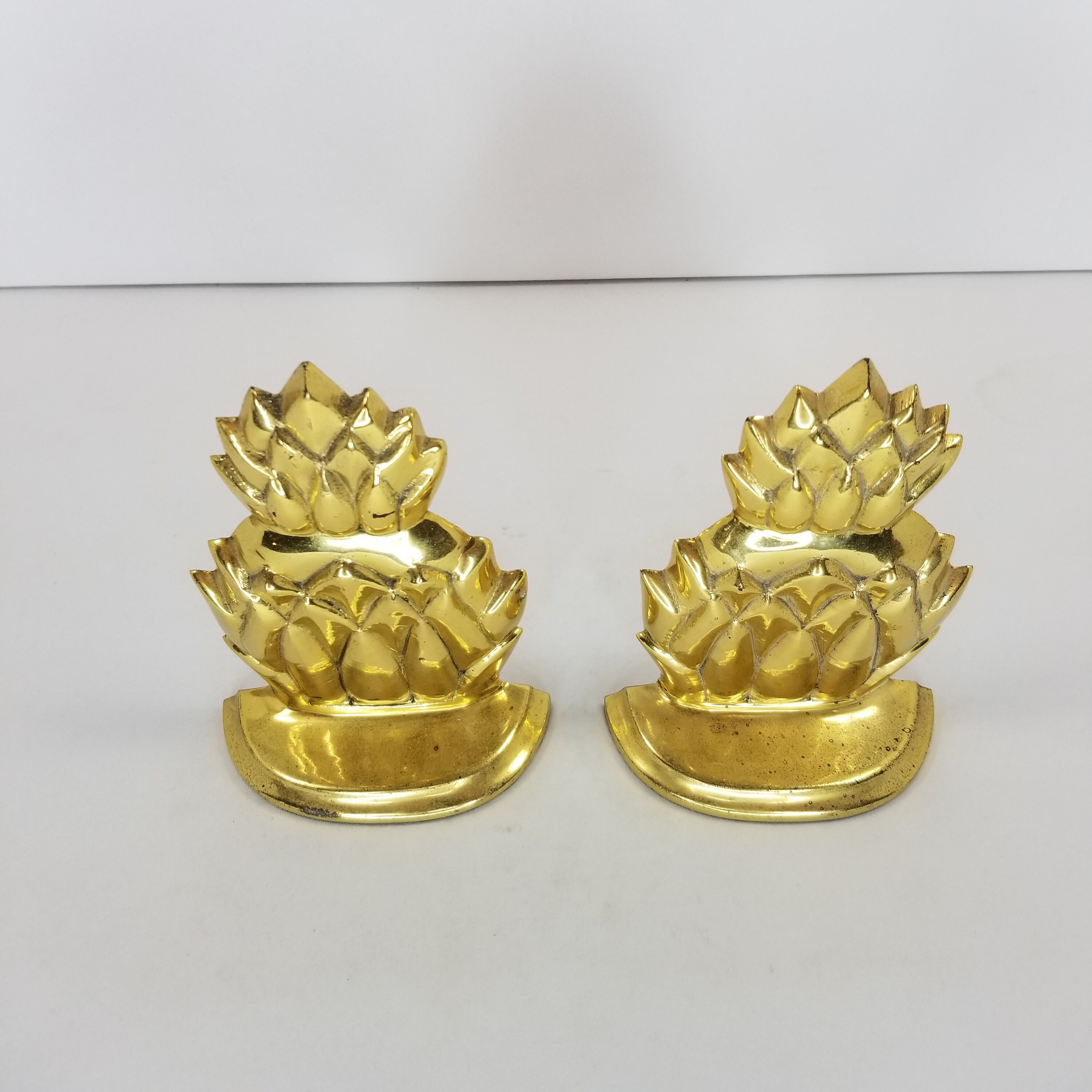 Vintage Brass Pineapple Bookends Pineapple Brass Bookends Etsy