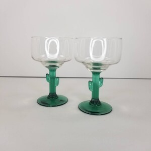 Set of Two Excellent Condition 16 oz Libbey Glass Co - 6.25 Tall 2 NIB CACTUS MARGARITA