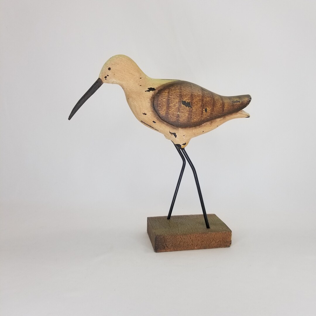 Handmade Wooden Hand Carved Shore Bird, Wooden Hand Carved Shore Bird, Hand Carved Wooden Shore